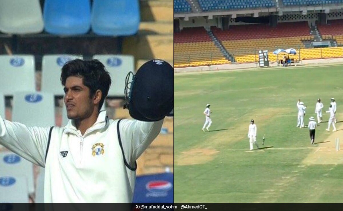 రంజీ ట్రోఫీలో వివాదాస్పద అవుట్ అయిన తర్వాత టన్-అప్ శుభ్‌మాన్ గిల్ నిరాశతో బ్యాట్ విసిరాడు. చూడండి