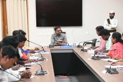 బాలల సంరక్షణ చర్యలపై సమీక్షిస్తున్న కలెక్టర్ శ్రీ హర్ష హర్ష