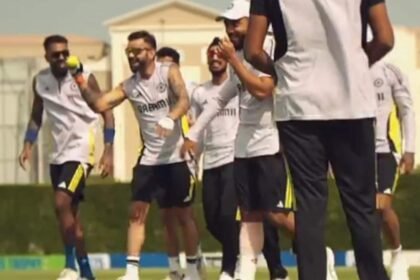 విరాట్ కోహ్లీ ఛాంపియన్స్ ట్రోఫీ ఓపెనర్ కంటే ముందు ఉల్లాసమైన స్పిరిట్స్‌లో ఒక చేతి స్టన్నర్, టీం ఇండియాను తీసుకుంటాడు