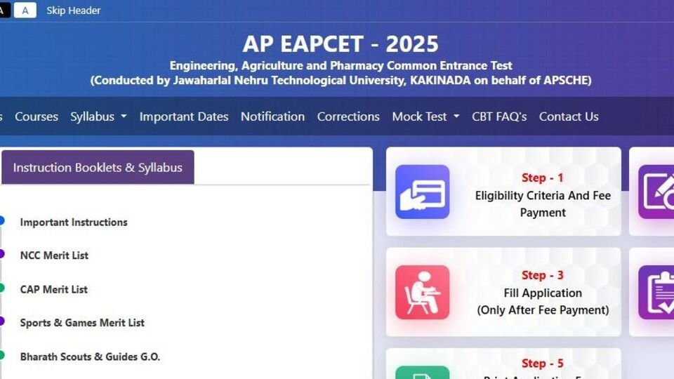 Ap eapcet ఉచిత పరీక్షలు 2025: ఏపీ ఈఏపీసెట్‌కు ప్రిపేర్ అవుతున్నారా ..? వెబ్ సైట్ సైట్ 'మాక్' టెస్ట్ 'ఆప్షన్ - ఇలా ఇలా ఇలా