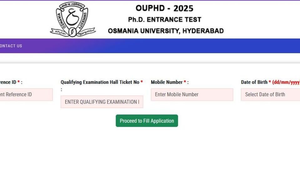 OU PHD ప్రవేశ పరీక్ష 2025: ఓయూ పీహెచ్డీ ప్రవేశాల అప్డేట్స్