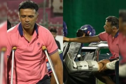 గాయపడిన రాహుల్ ద్రవిడ్ క్రచెస్ మీద రాజస్థాన్ రాయల్స్ ఐపిఎల్ 2025 క్యాంప్ కోసం వస్తాడు. ఇంటర్నెట్ ఇలా చెబుతోంది: "ఎప్పుడూ చూడలేదు ..."