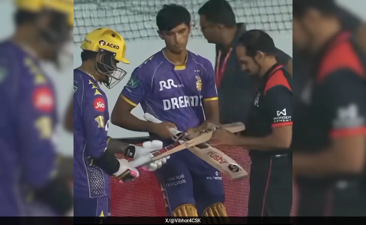 కెకెఆర్ స్టార్ సునీల్ నారైన్, అంపైర్ చేత ఆగిపోయింది, 'బ్యాట్ సైజ్' చెక్ విఫలమైంది. వీడియో స్టంప్స్ అన్నీ