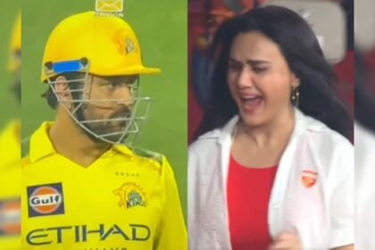 ప్రీటీ జింటా శశాంక్ సింగ్ పడిపోయిన క్యాచ్‌ను జరుపుకునేటప్పుడు Ms ధోని యొక్క అనుమతించలేని ప్రతిచర్య. చూడండి