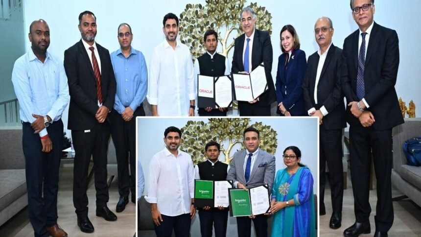 ఒరాకిల్, ష్నైడర్ ష్నైడర్ ఎలక్ట్రిక్ తో ఏపీ ప్రభుత్వం కీలక ఒప్పందాలు- ఒప్పందాలు- 4 లక్షల మందికి నైపుణ్య నైపుణ్య శిక్షణ, 20 ట్రైనింగ్ ల్యాబ్ లు లు