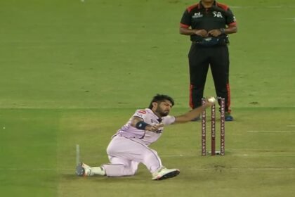 గుజరాత్ టైటాన్స్ పేసర్ అర్షద్ ఖాన్ అహ్మదాబాద్ వద్ద నాస్టీ ఫాల్ వర్సెస్ ఎల్ఎస్జి, గ్రీన్ పిచ్, గ్రీన్ పిచ్. చూడండి