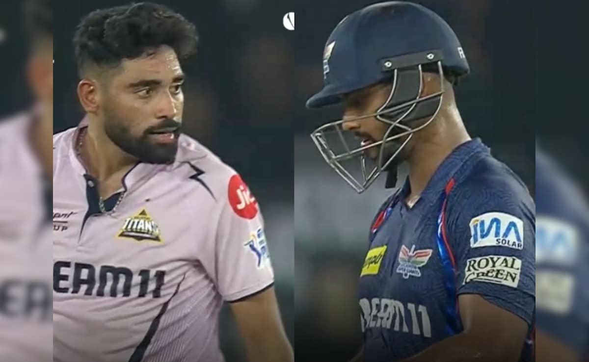 జిటి పేసర్ మొహమ్మద్ సిరాజ్ నికోలస్ పేదన్ స్లెడ్జెస్, ఎల్ఎస్జి స్టార్ యొక్క ప్రతిచర్య ప్రేక్షకులను సందడి చేస్తుంది. చూడండి