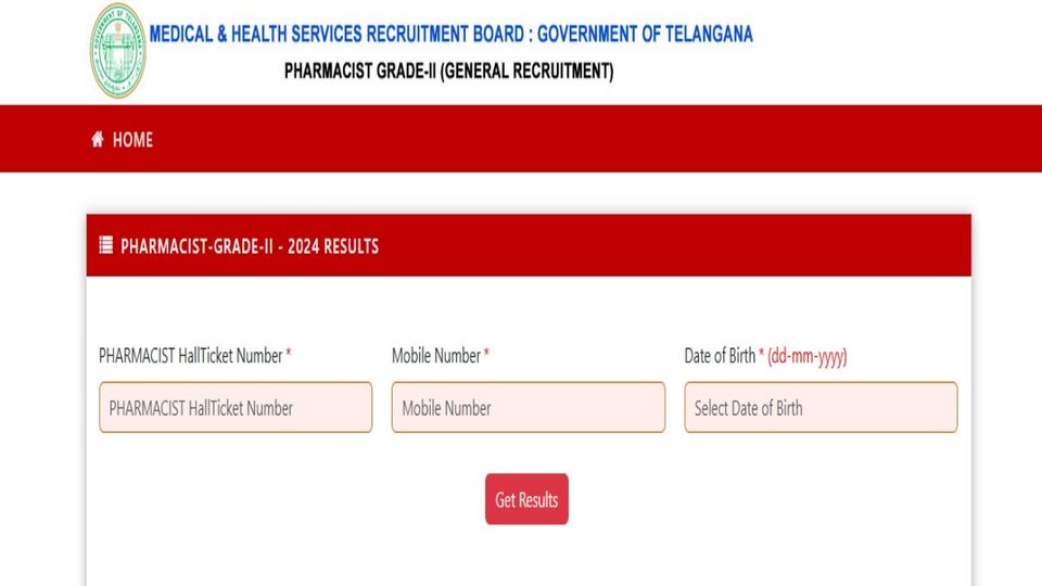 తెలంగాణ ఫార్మసిస్ట్ ఫలితాలు విడుదల, ఫలితాల ఫలితాల డైరెక్ట్ లింక్ ఇదే ఇదే