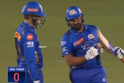 'రోహిత్ శర్మ సమయం ముగిసిన తర్వాత DRS తీసుకున్నాడు': RR vs MI మ్యాచ్ సందర్భంగా ఇంటర్నెట్ పెద్ద ప్రశ్నను లేవనెత్తుతుంది. చూడండి