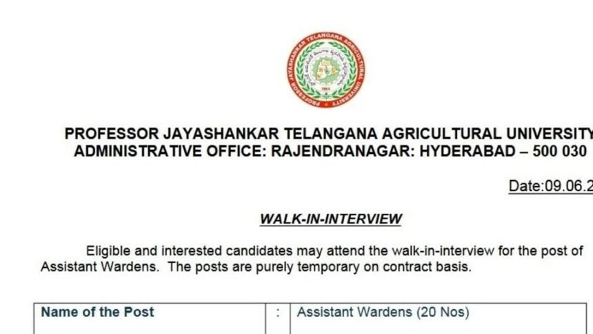 జయశంకర్ అగ్రికల్చర్ యూనివర్శిటీలో ఉద్యోగాలు - జీతం. 35 వేలు, ముఖ్య వివరాలివే