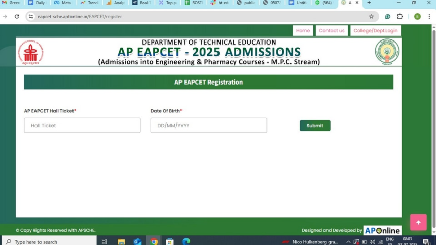 ఇంజినీరింగ్, అగ్రికల్చర్, అగ్రికల్చర్, ఫార్మసీ కోర్సుల్లో ప్రవేశాలకు ప్రక్రియ షురూ షురూ- ap eapcet కౌన్సెలింగ్ 2025 రిజిస్ట్రేషన్ వర్తింపజేయడానికి లింక్ ప్రారంభమవుతుంది, కెరీర్