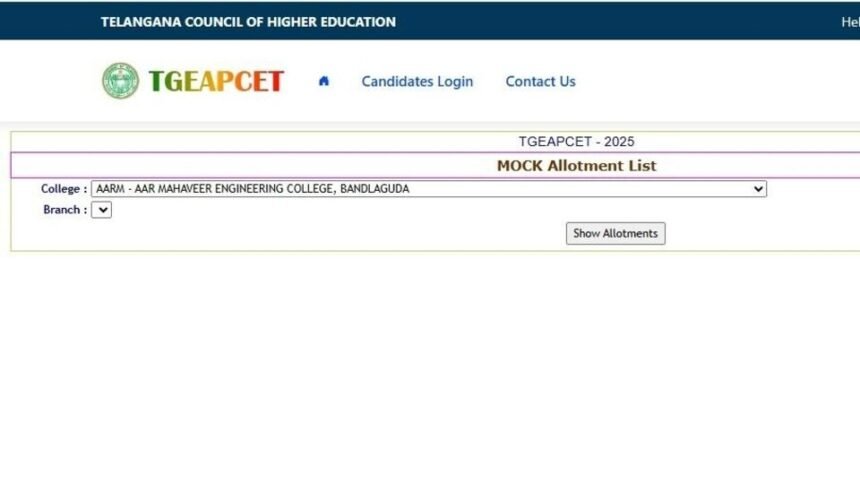 టీజీ ఈఏపీసెట్ కౌన్సెలింగ్ - 2025: ఇంజినీరింగ్ అభ్యర్థులకు మాక్ సీట్ల కేటాయింపు కేటాయింపు
